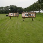Een gedeelte van de schietbaan van handboogvereniging Nocht en Wille.