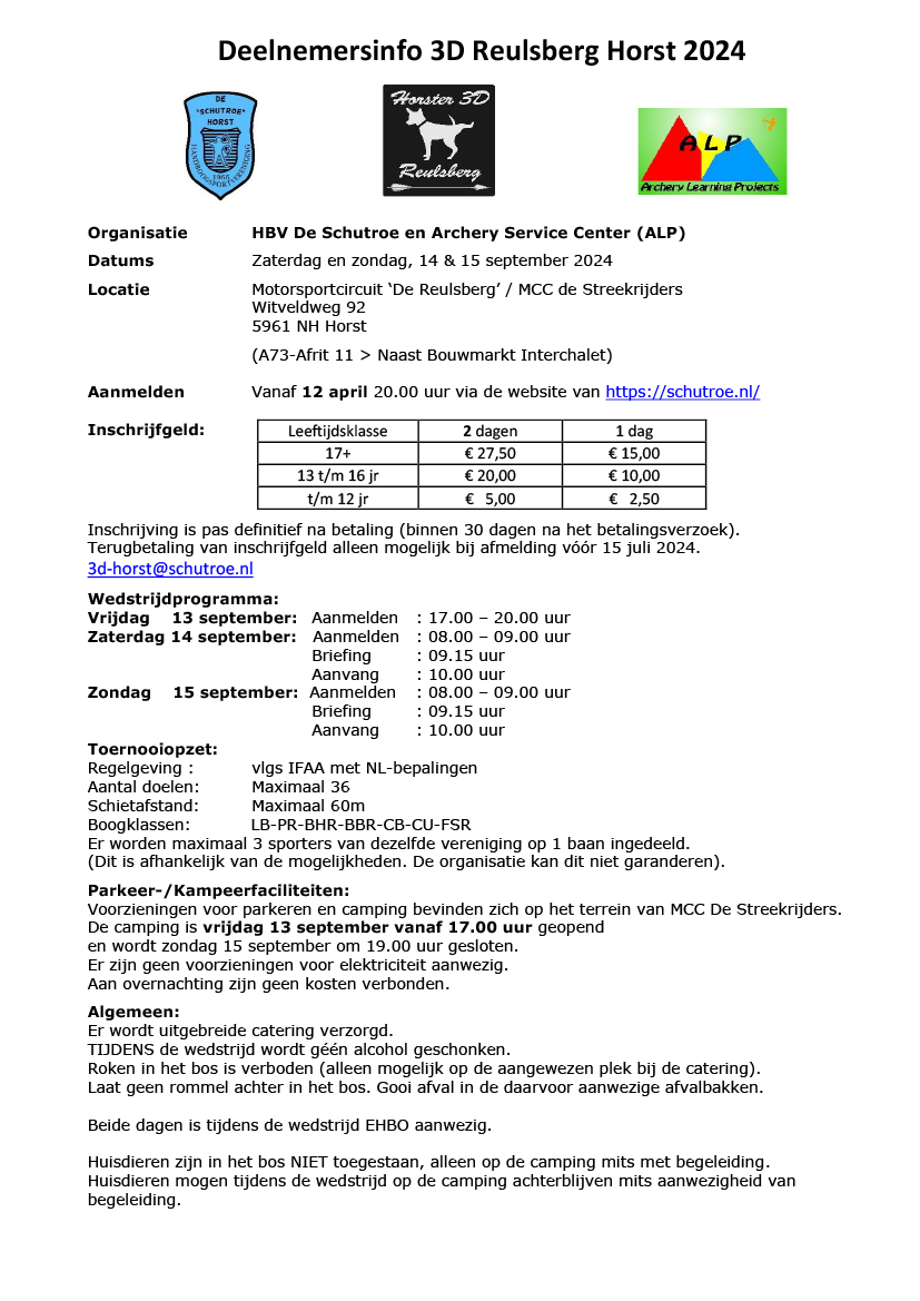Deelnemersinfo 3D Reulsberg Horst 2024