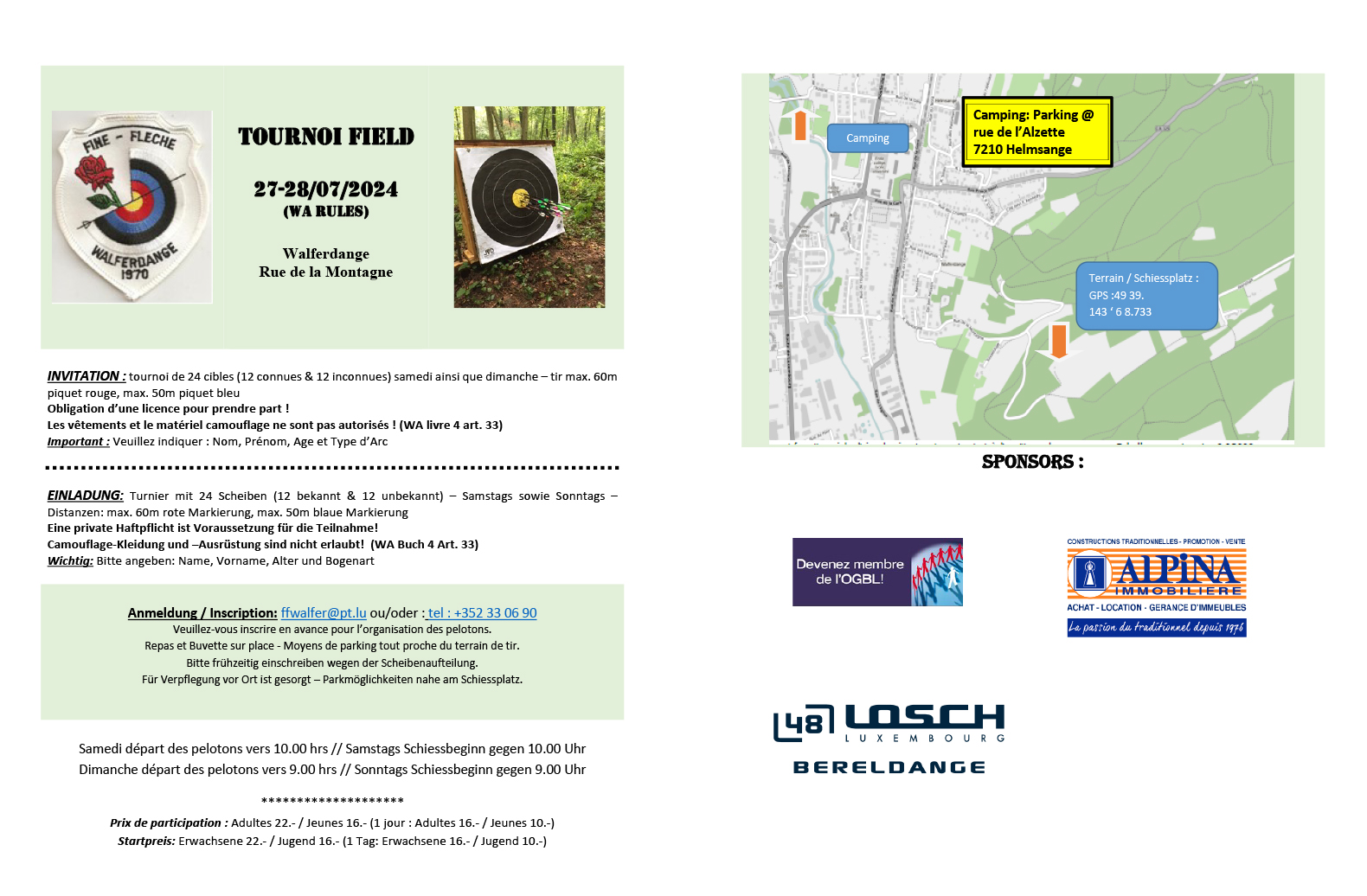 Uitnodiging Field Walferdange Luxemburg 2024