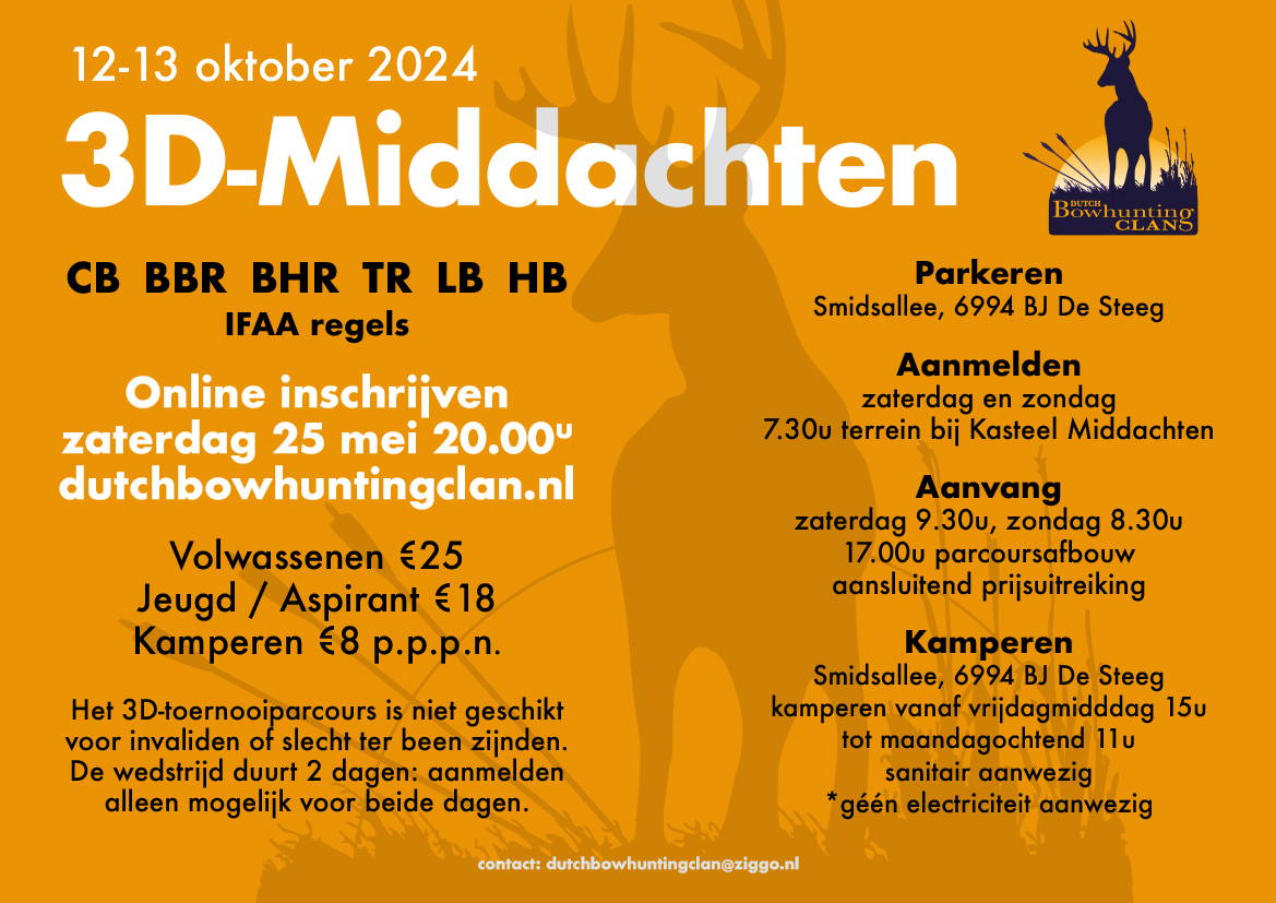 Uitnodiging 3D-Middachten Dutch Bowhunting clan 2024